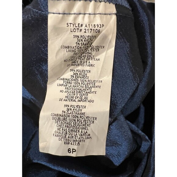 BETSY & ADAM blue cocktail one shoulder Flower detail Blue dress Size 6 Petite - Picture 8 of 8